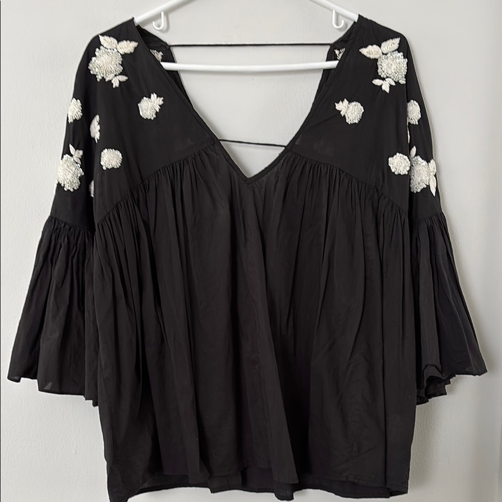 Anthropologie Maeve Embroidered Top